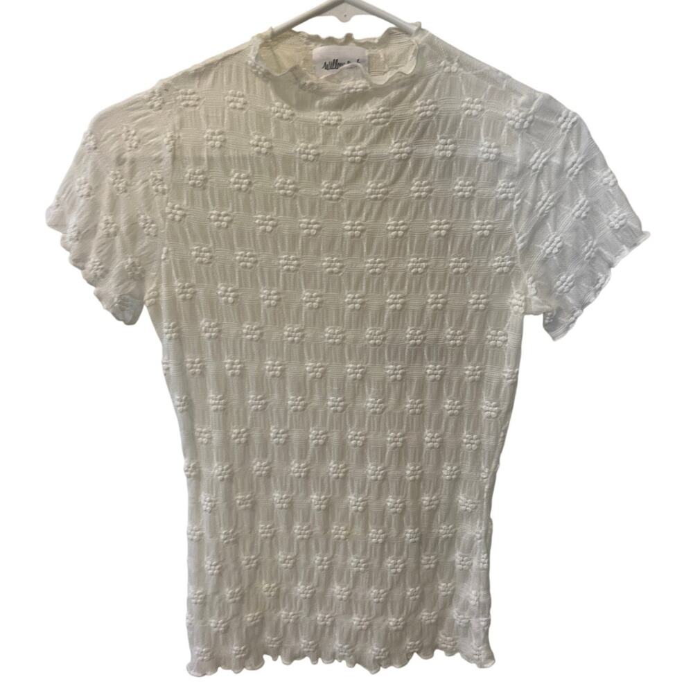Y2K Style Sheer Lace Layering Shirt Fairy Coquette Top Size Small Cottage Fairy - Picture 1 of 7